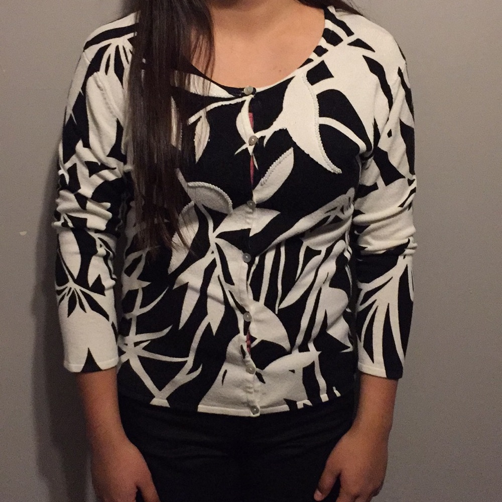 Black and white cardigan